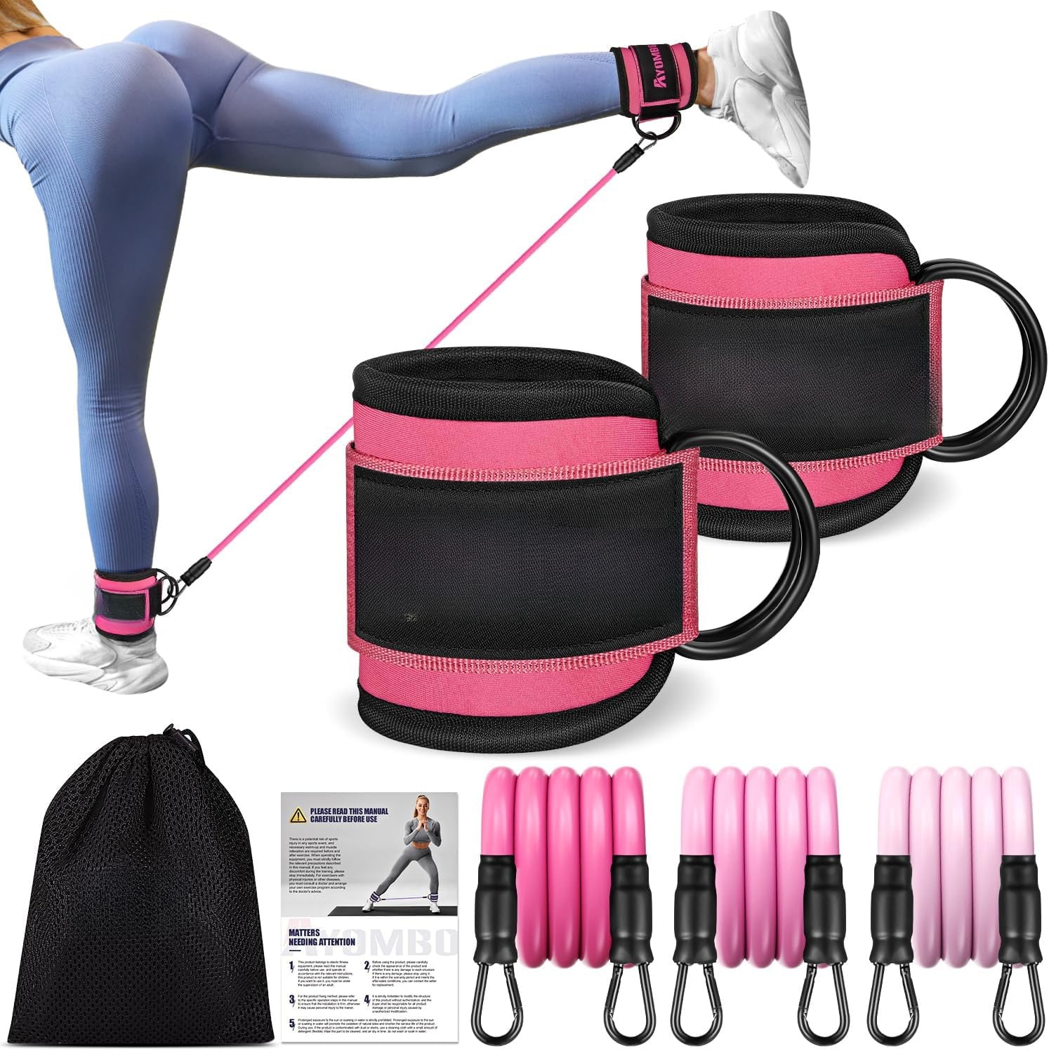 Home Gym Recommendations - 3 Stück Knöchel-Widerstandsbänder, tragbar, zum Aufbau