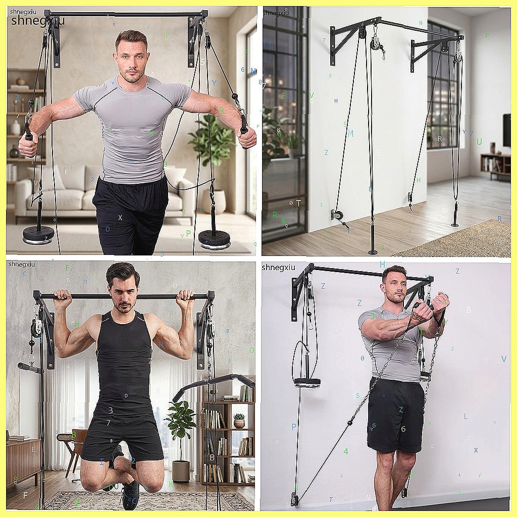 Home Gym Diy Pulley System - Wandmontiertes DIY-Fitness-Seilzugsystem für Bizeps und Trizeps,