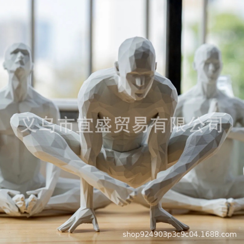 Home Gym Yoga Room - Yoga-Mann-Figur, minimalistische Heimdekoration, 3D-gedruckter spiritueller Akzent