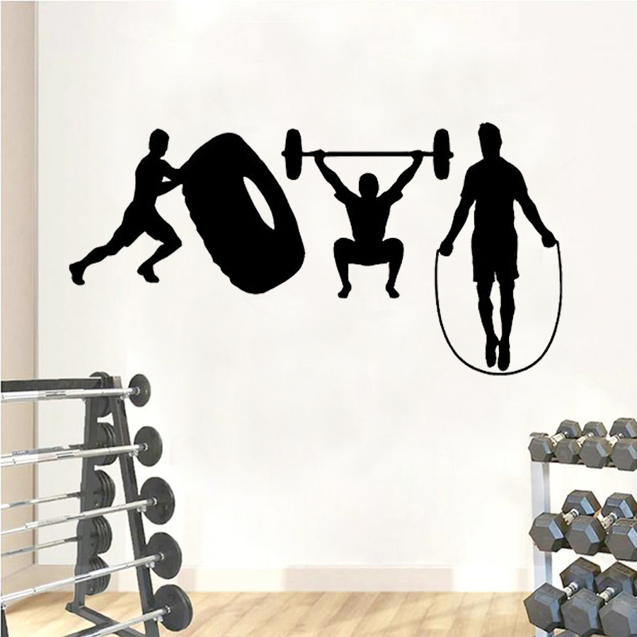 Home Gym Wallpaper - Crossfit Wand Aufkleber GYM Fitness Wand