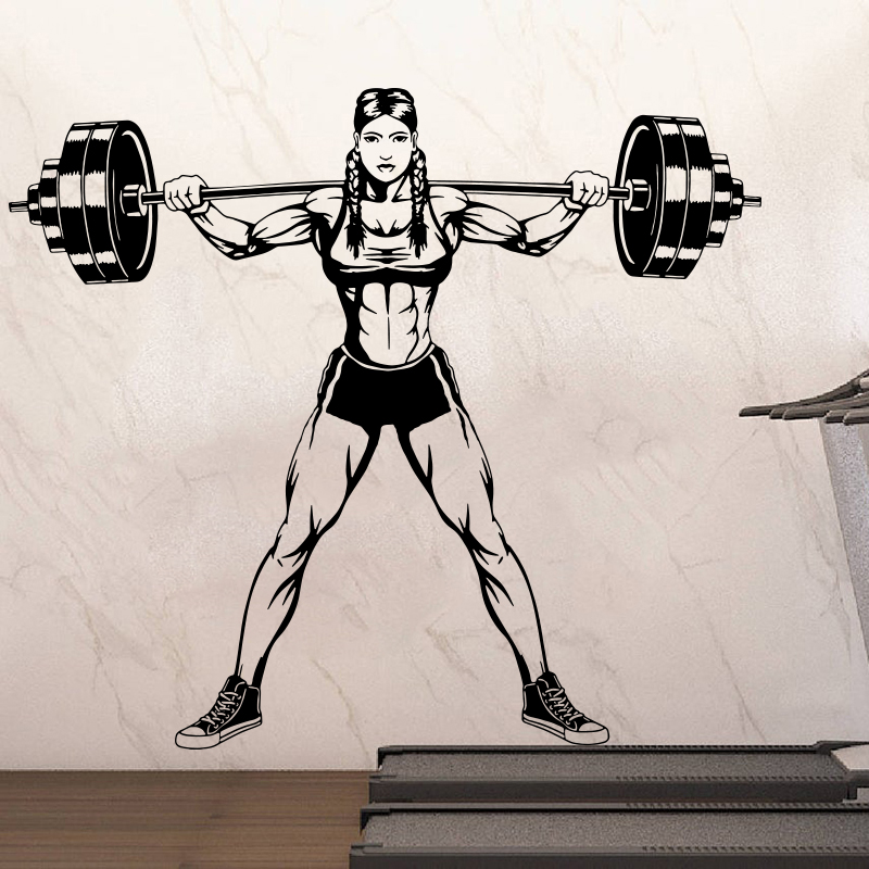 Große Gym Frau Hanteln Wandtat – Home Gym Wallpaper Bewertung und Preis