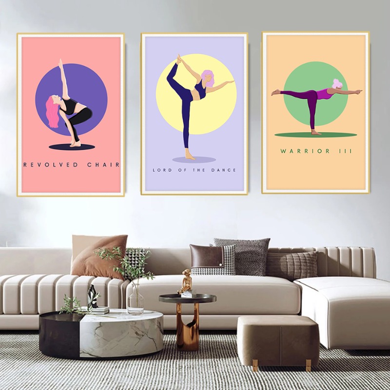 Moderne abstrakte Yoga Posen P – Home Gym Yoga Room Bewertung und Preis