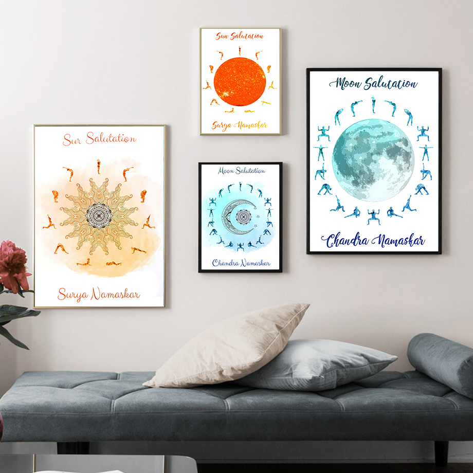 Yoga Pose Sonne Mond Salutatio – Home Gym Yoga Room Bewertung und Preis