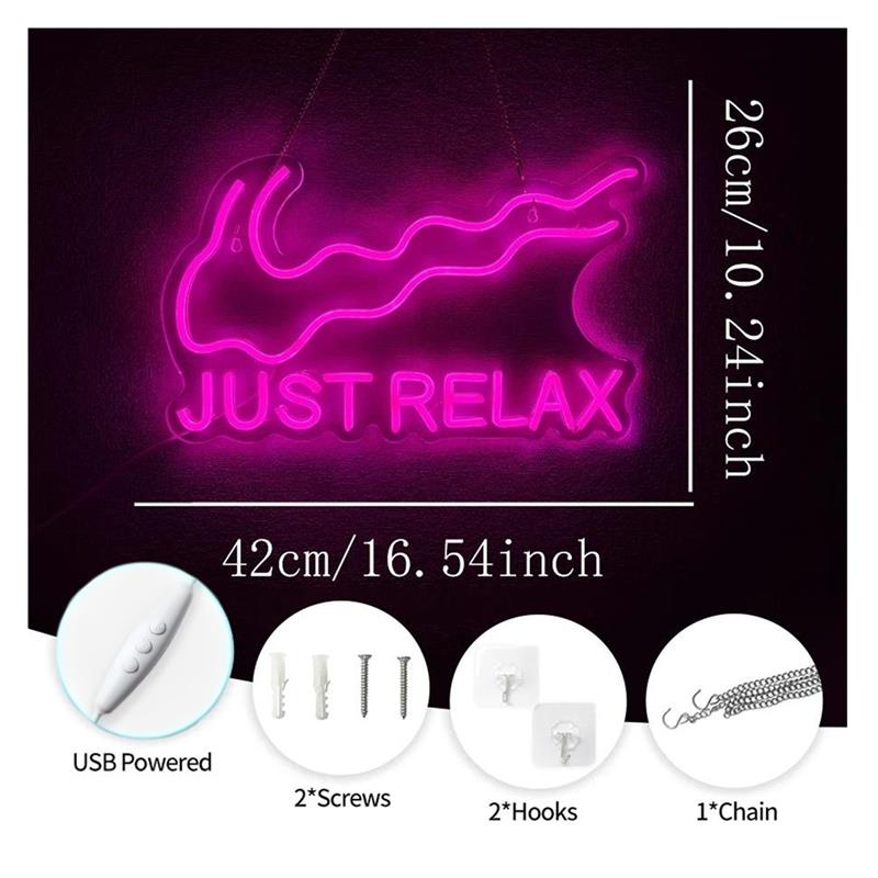 Just Relax Neon-Schildleuchte  – Home Gym Yoga Room Bewertung und Preis