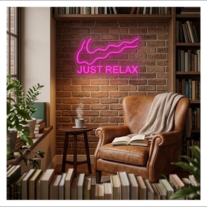 Just Relax Neon-Schildleuchte  – Home Gym Yoga Room Bewertung und Preis