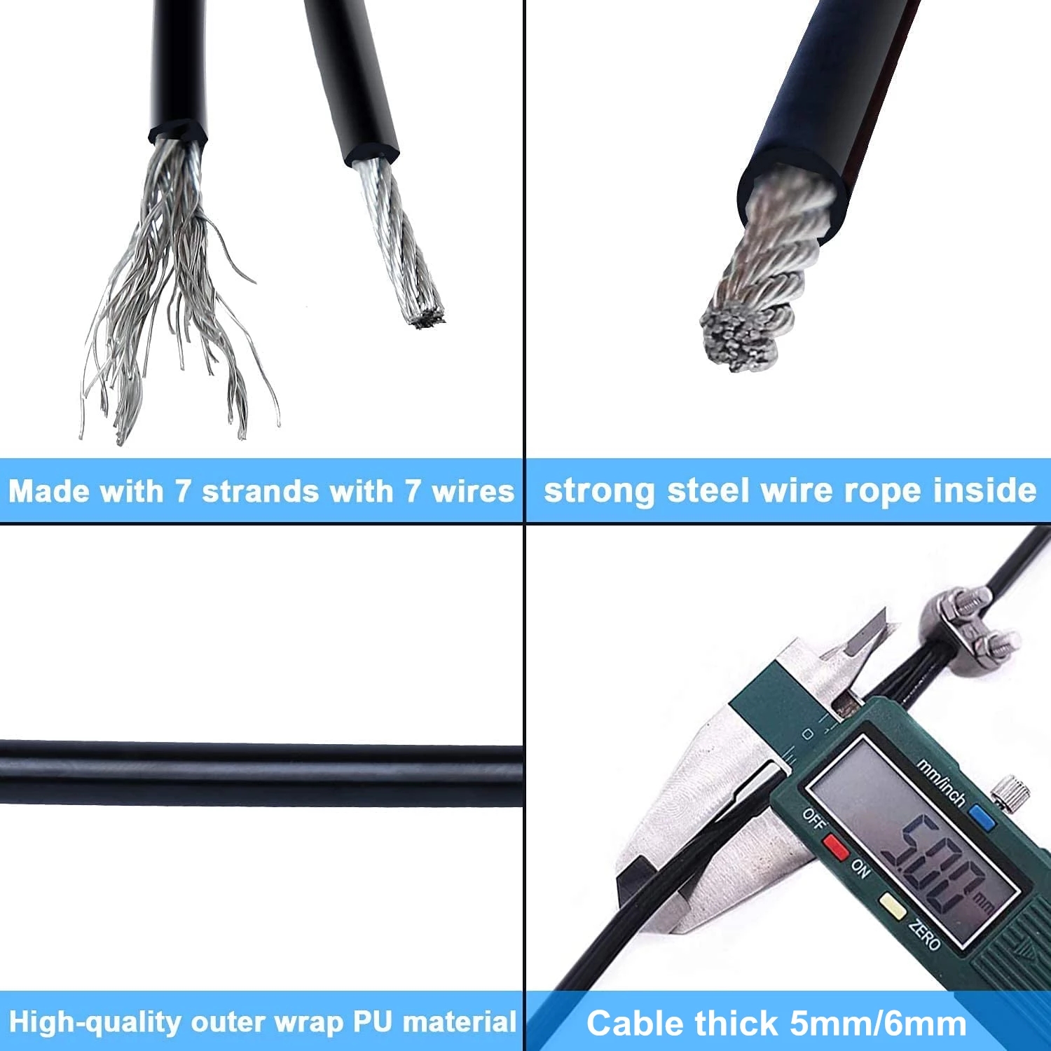 100 Meter 4/5/6 mm dickes Gewi – Home Gym Cable Bewertung und Preis