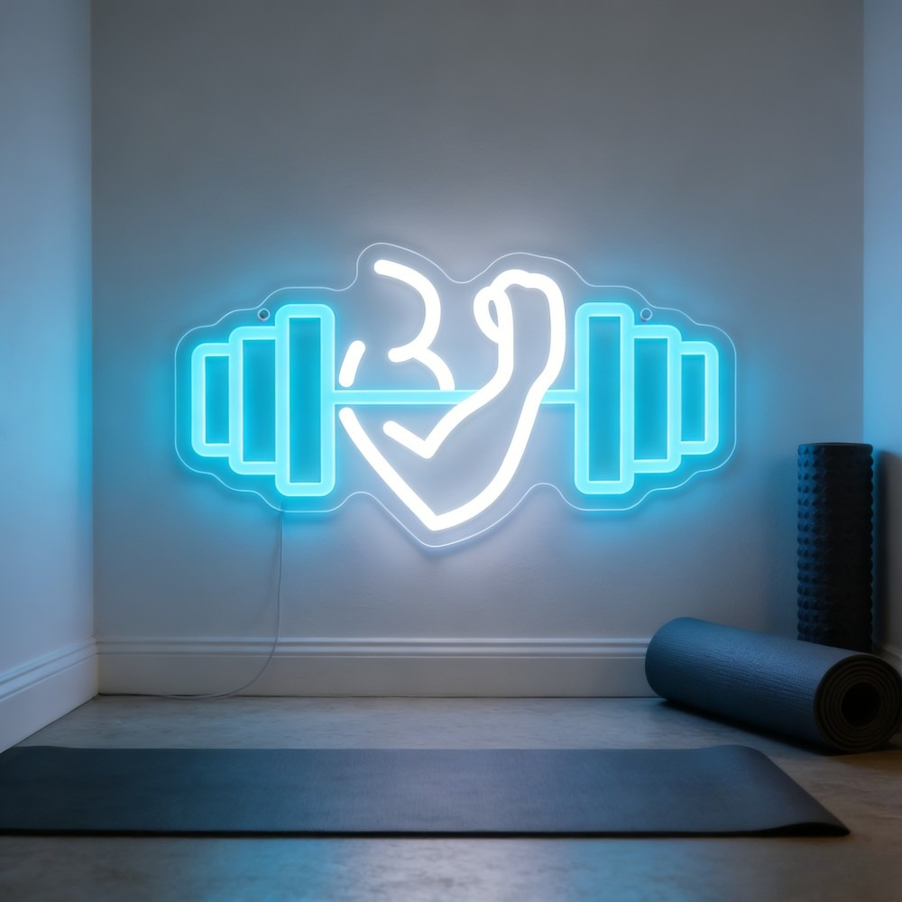 Bizeps-Hantel Neon-Schild LED- – Home Gym Yoga Room Bewertung und Preis