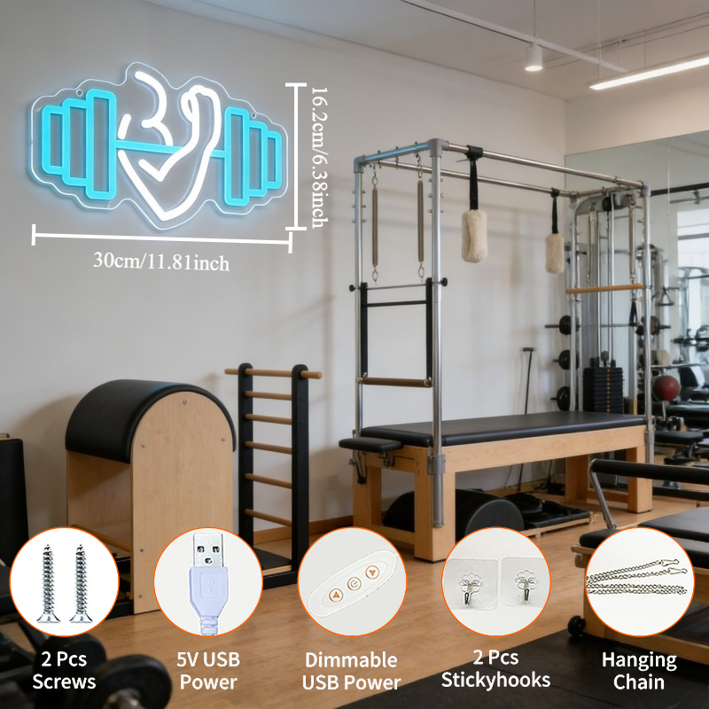 Bizeps-Hantel Neon-Schild LED- – Home Gym Yoga Room Bewertung und Preis